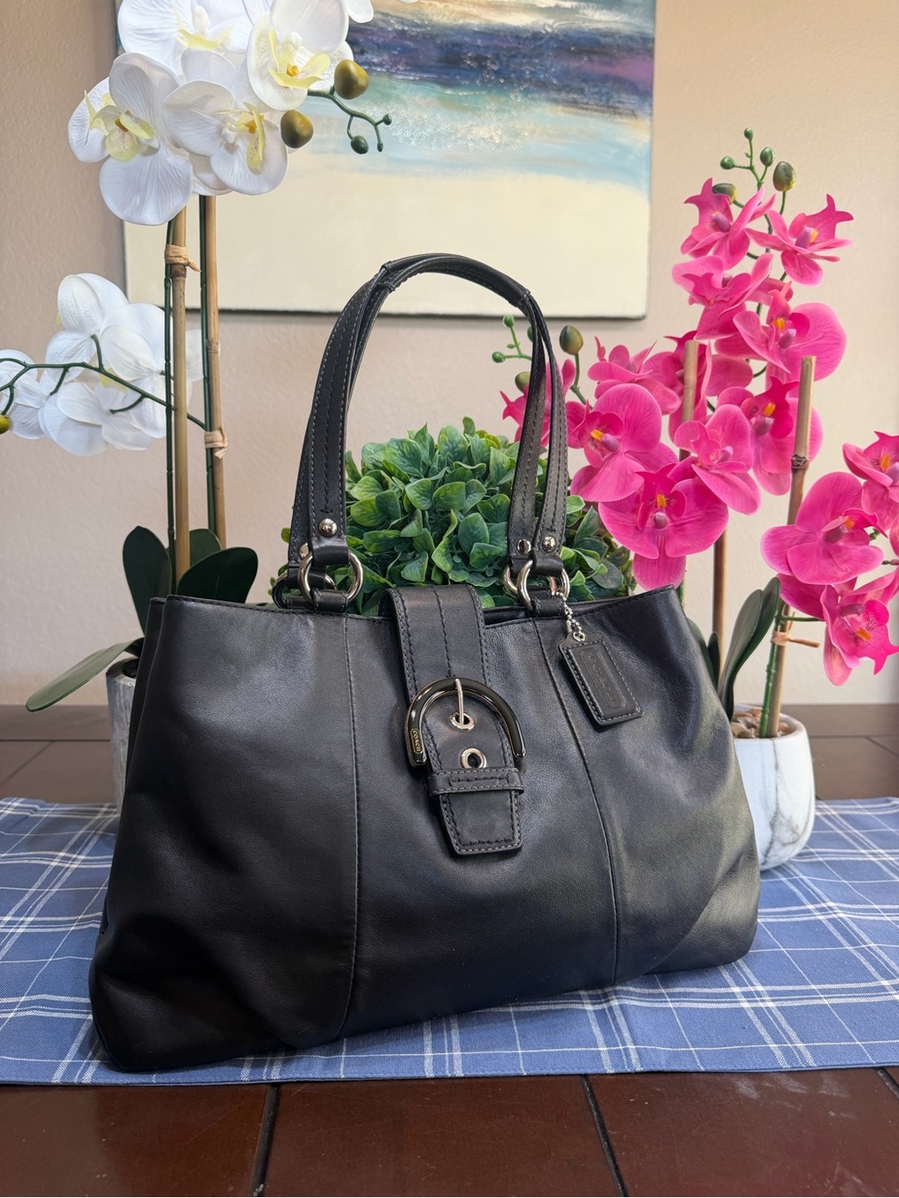 Coach Black Soho Glove tanned leather